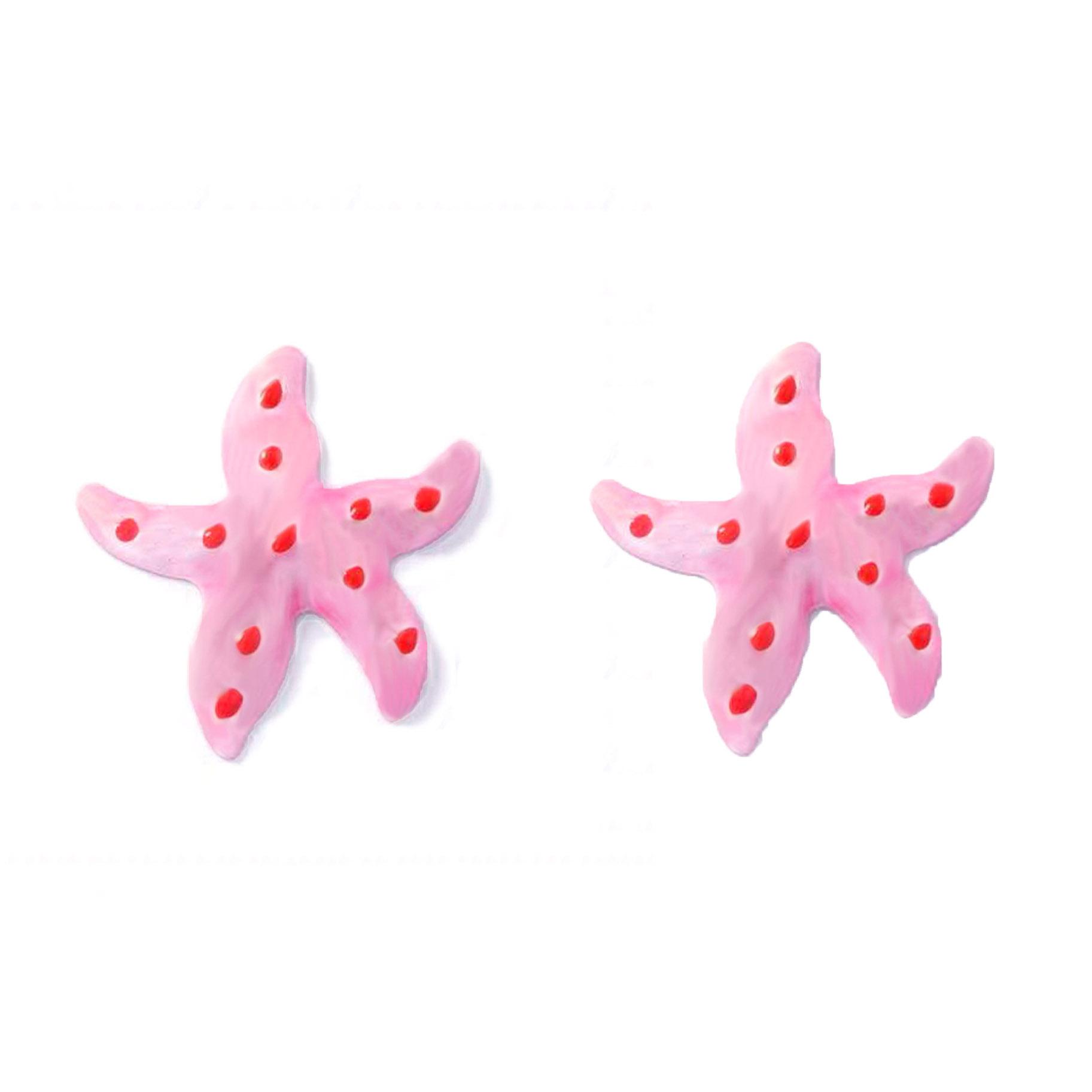 

DIGADAGU Alloy Ocean Starfish Geometric Stud Earrings New Simple Elegant Earrings Women Party Zircon Accessories розовый