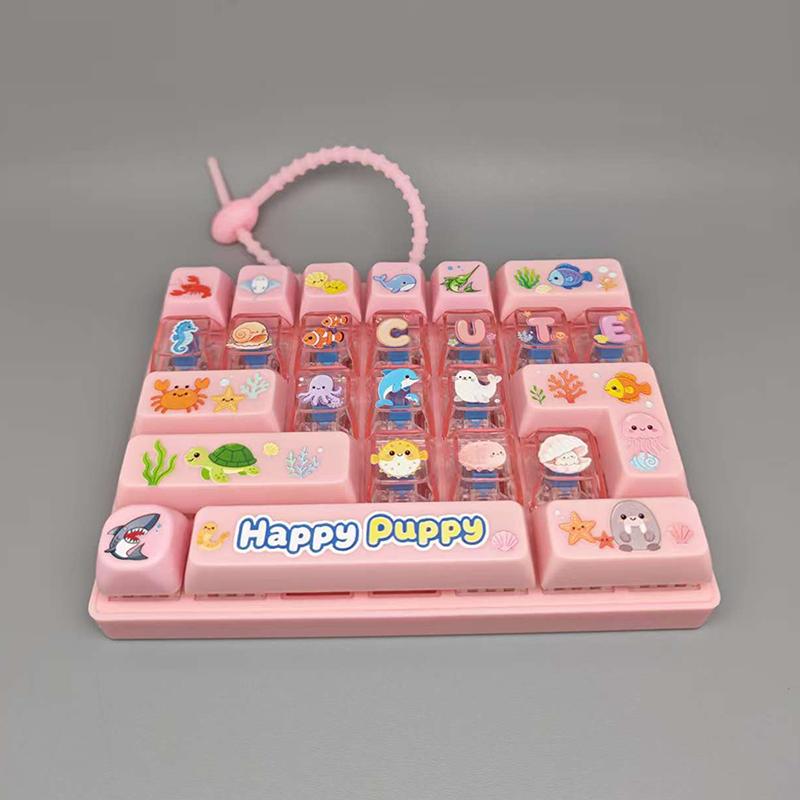 Purple Fidget Keyboard Toy Cute Animal Shape Stress Reduction Gadget for Home Office Daily Use