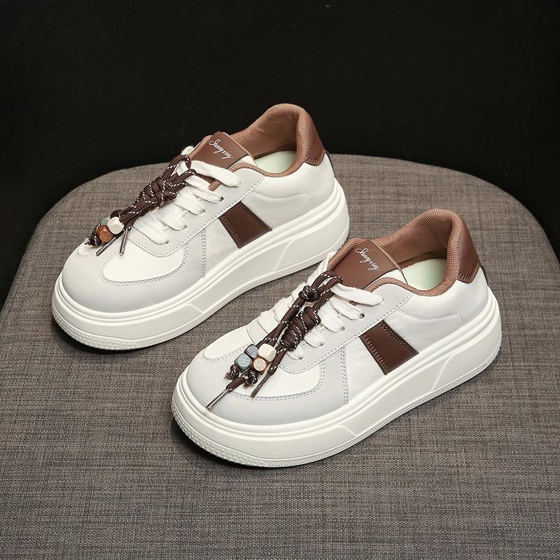 Fashion Autumn Brand Shoes for Women 2025 Fashion Chunky Comfortable Leather Casual Shoes Student Small White Shoes Board Shoe Sneakers