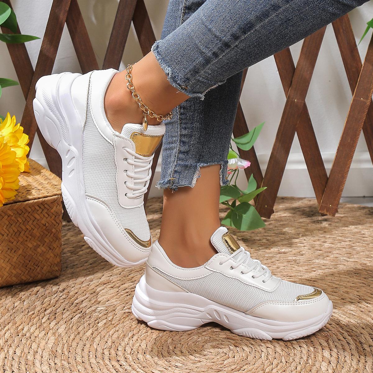 

European and American Mesh Casual Sports Shoes for Women s 2026 New Breathable and Minimalist Sports Vulcanized Single Shoes 36 белый