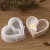 Multipurpose Two Grid Candlestick Mold Creative Heart-shaped 3D Plaster Mold Soft Handmade Gypsum Mold Making Supplies