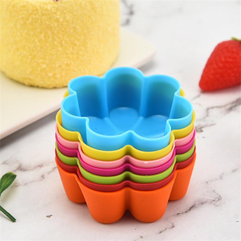 Reusable Silicone Cupcake Liners Nonstick Baking Cups Easy Clean Flower Muffin Molds for Pastry