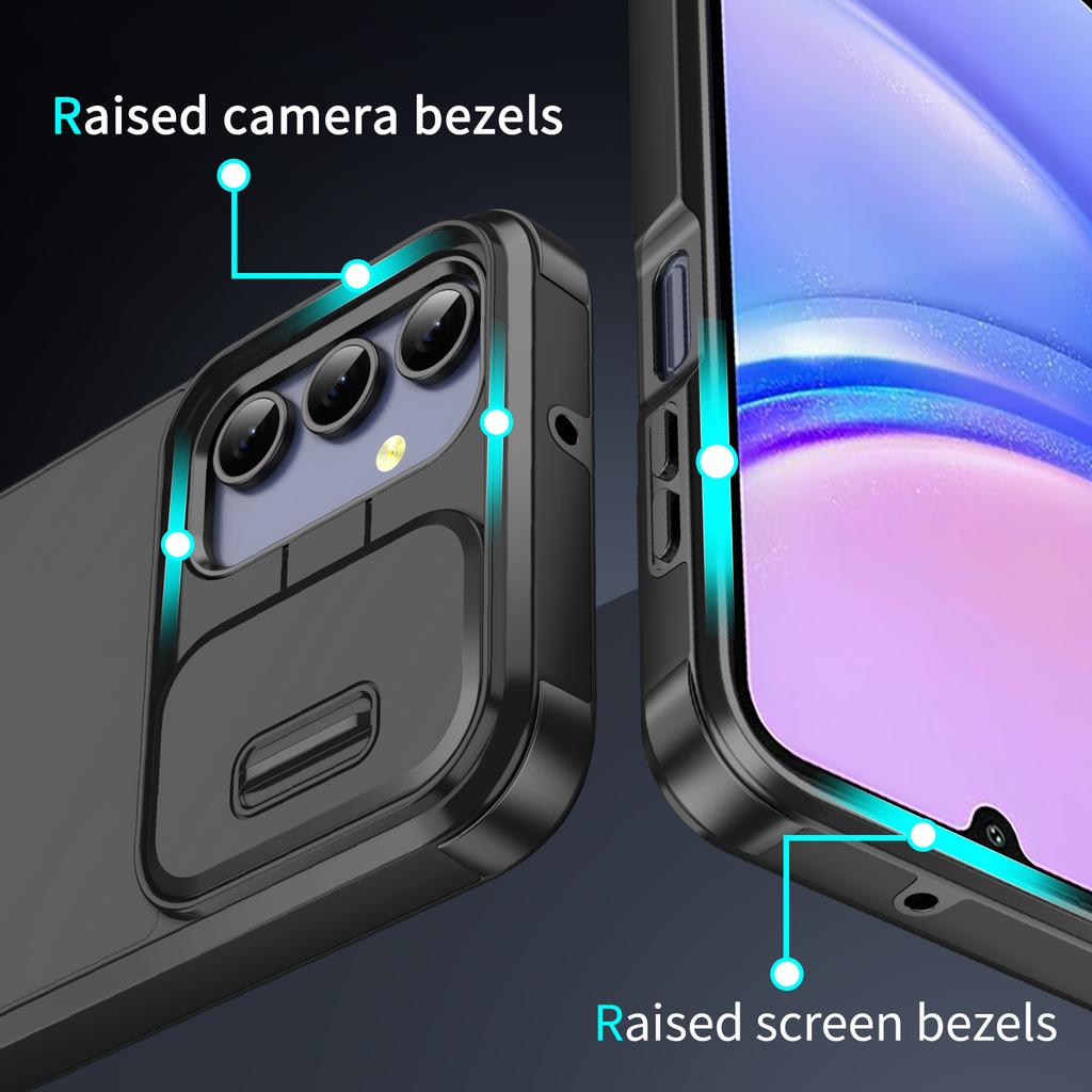 Przesuwana osłona ochronna aparatu do Samsung Galaxy A55 A56 A36 A54 A53 A14 A17 A35 A15 A16 5G Matowy odporny na wstrząsy Pancerz Etui na telefon