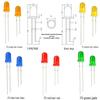 5mm Round LED Lamp Bead: Dual Leads with Flange, Red Emitting, Options in Yellow, Blue, Orange, and Emerald Green.