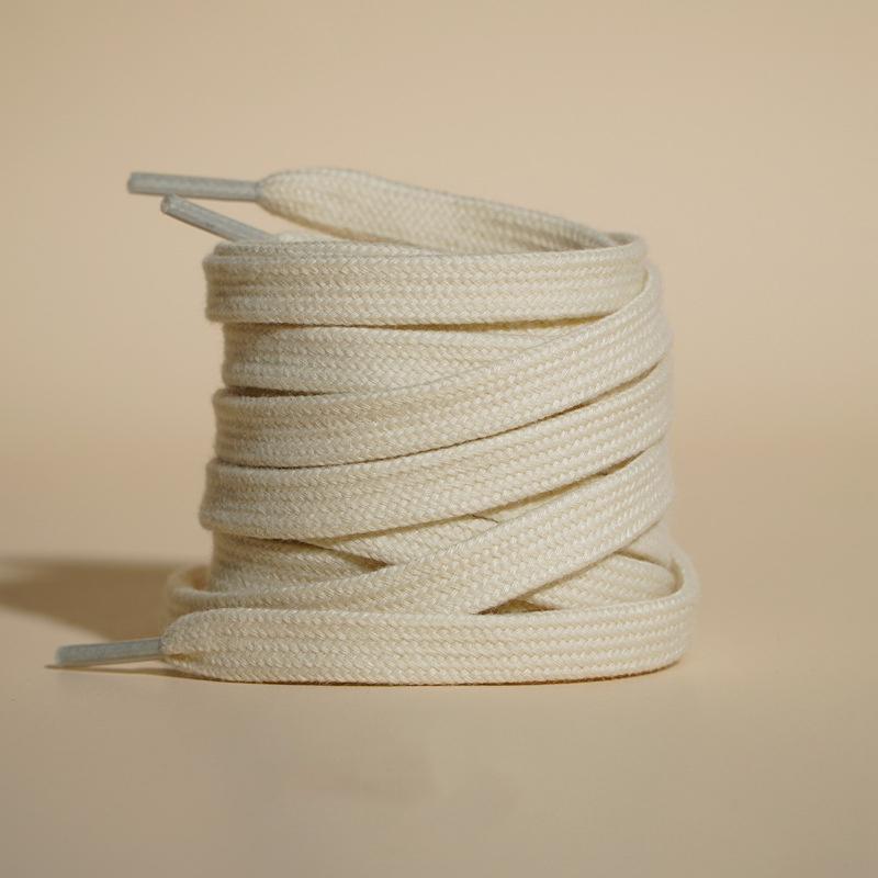 1Pair/3Pair NEW Flat High-Quality Cotton Shoelace Suitable for A Variety of Shoes 0.8 Cm Wide Unisex Solid-Color Shoelaces