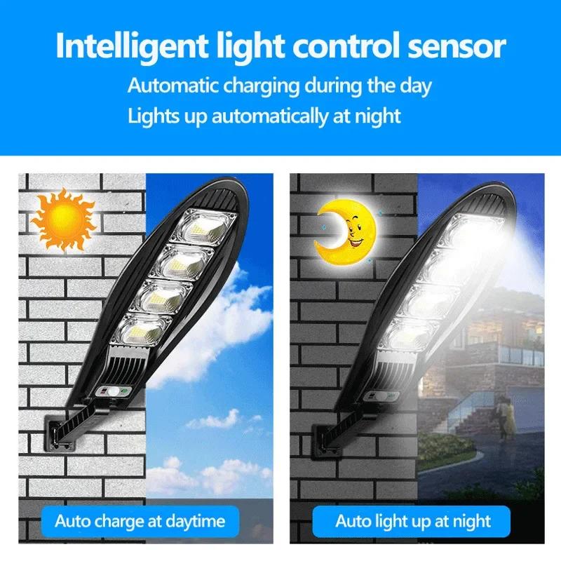 Outdoor LED Solar Lights Garden Street Light With Motion Sensor and Remote Control Waterproof Wall Light for Garage Floodlight