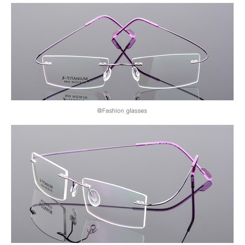 Lightweight Rimless Glasses Small Frame Memory Titanium Eyeglasses 5018 Spectacle Prescription -0.5 -1 -1.5 -2 -2.5 -3 -4 -5