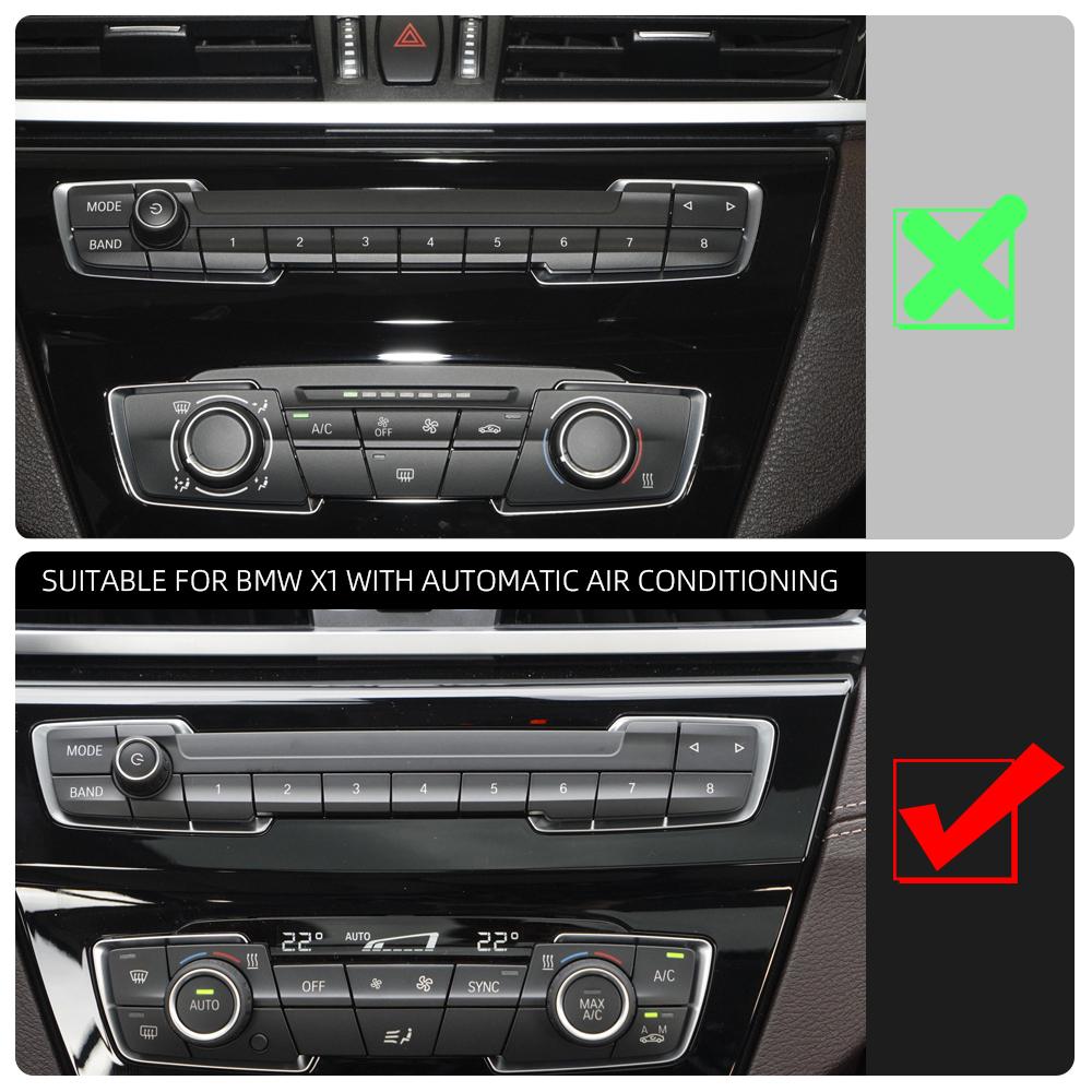 Car Air Conditioning AC Knob Cover for BMW X1 F48 2016 - 2025 Audio Volume Control Sticker Ring Accessories 3Pcs Aluminum Alloy