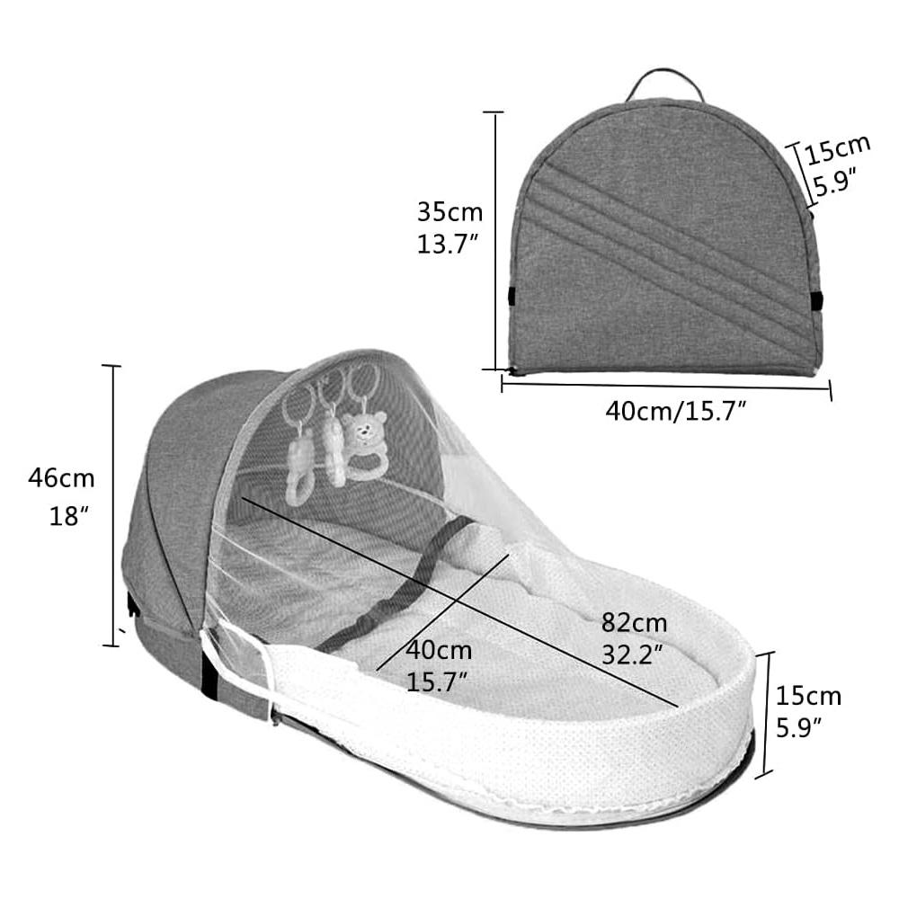 Dětská cestovní postýlka se sítí Skládací dětský stan Omyvatelná postýlka Bionomická cestovní postel Prodyšná kolébka postýlka