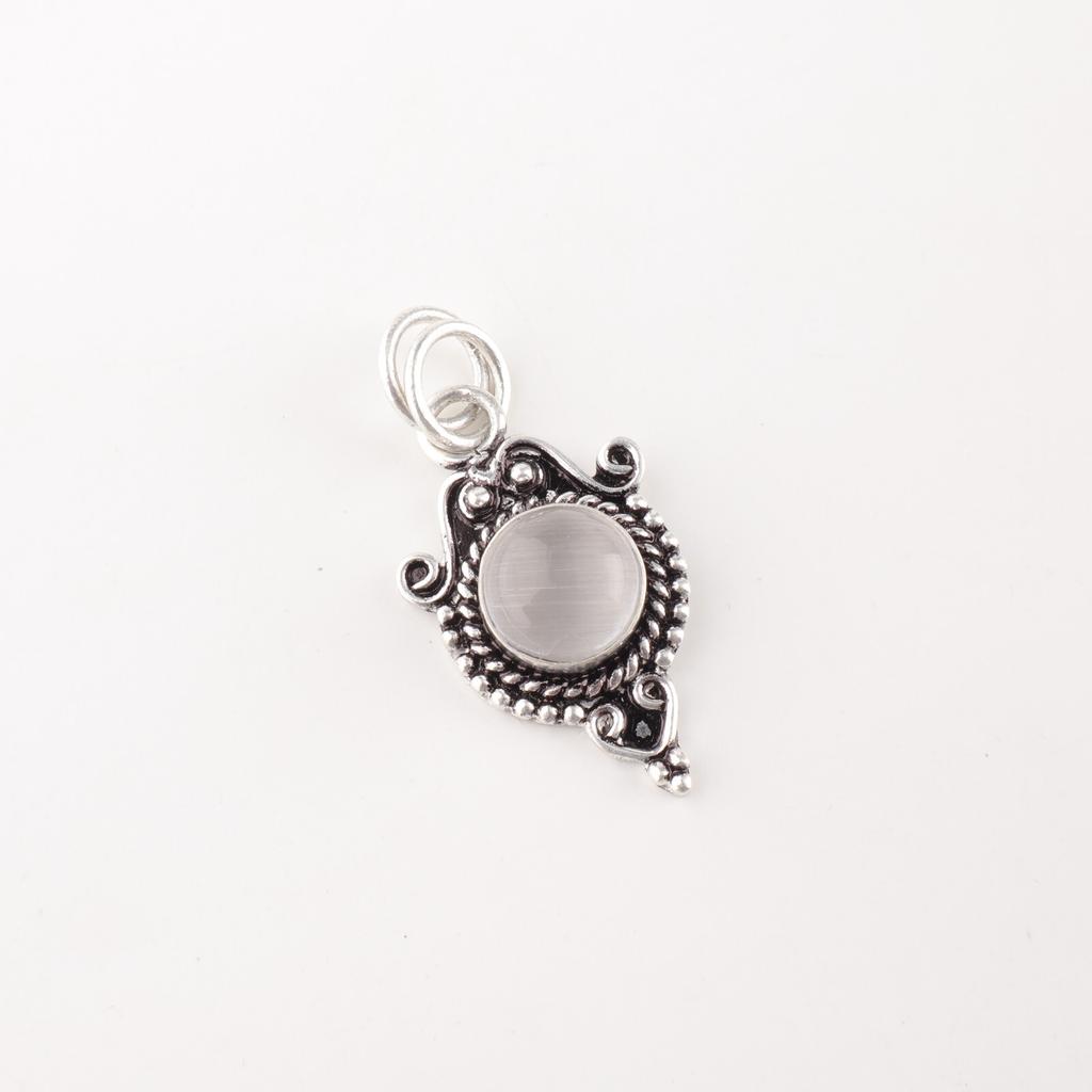 Natural Selenite Gemstone 925 Sterling Silver Jewelry Handmade Beautiful Pendant PP-39-49