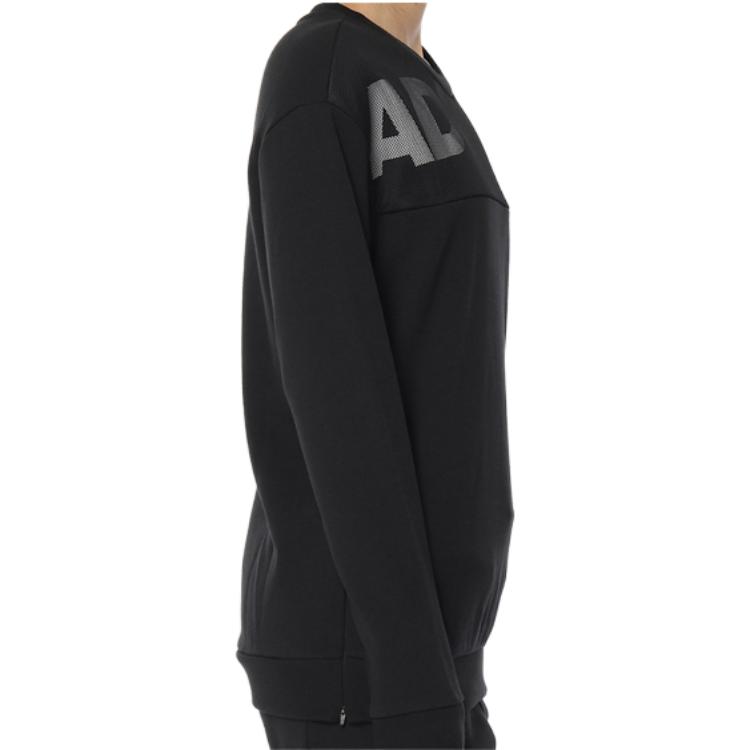 Adidas American Letter Print Long Sleeve Sweatshirt Women Sweatshirt Black DT2382
