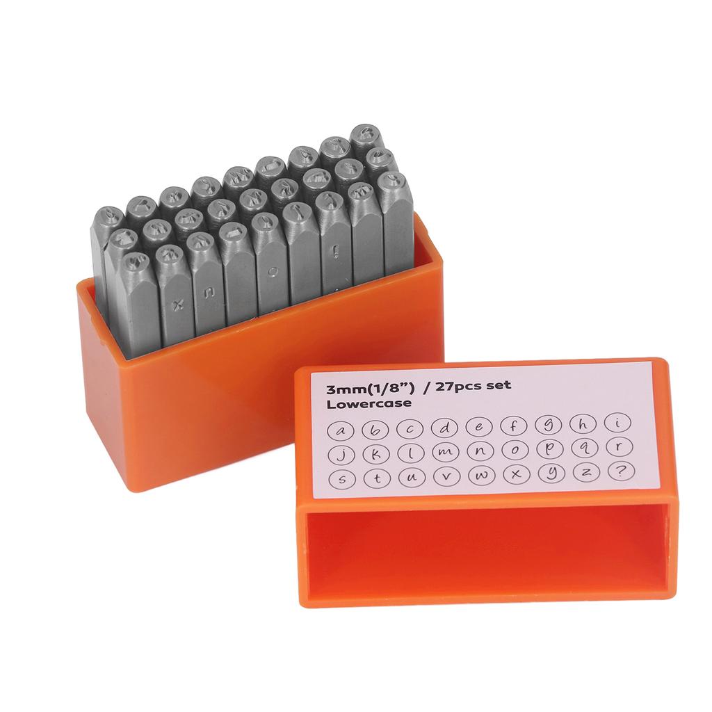 27 Pcs Metal Stamps Orange High Carbon Steel Metal Lowercase Letter Punch Stamp Set for Jewelry