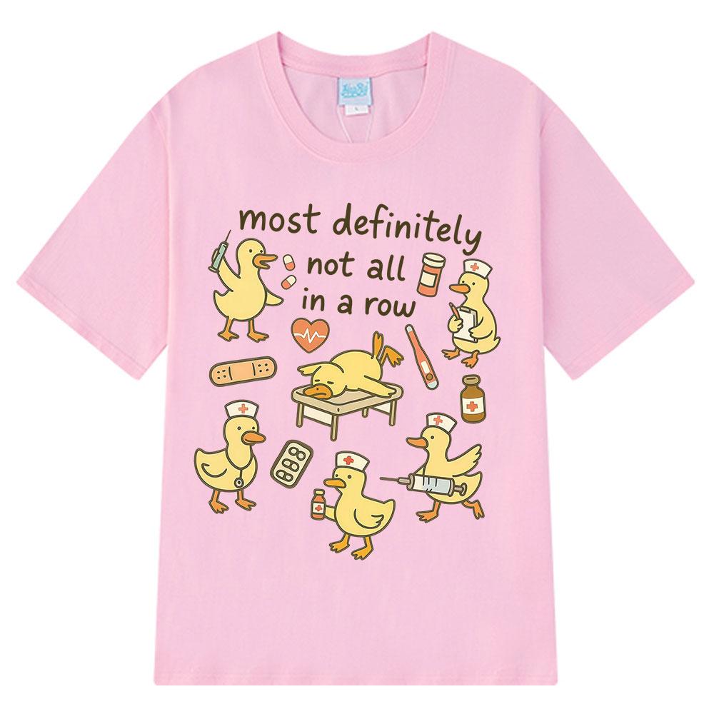 2025 Summer Funny Nurse Ducks in A Row Print TShirt Men Women Shortsleeved Highquality Vintage Cotton Printed Tshirts Y2k