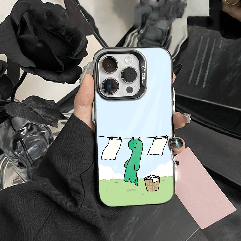 Süße Cartoon K-Jurassic Handyhülle Für IPhone 16 17 15 14 12 13 Pro Max Schwarze Farbe Stoßfeste Hülle