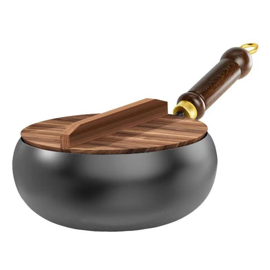Household Small Flat Bottom Frying Pan Handmade Forging Big Belly Pot Uncoated NON-STICK PANKitchen Gas Stove Universal Pan