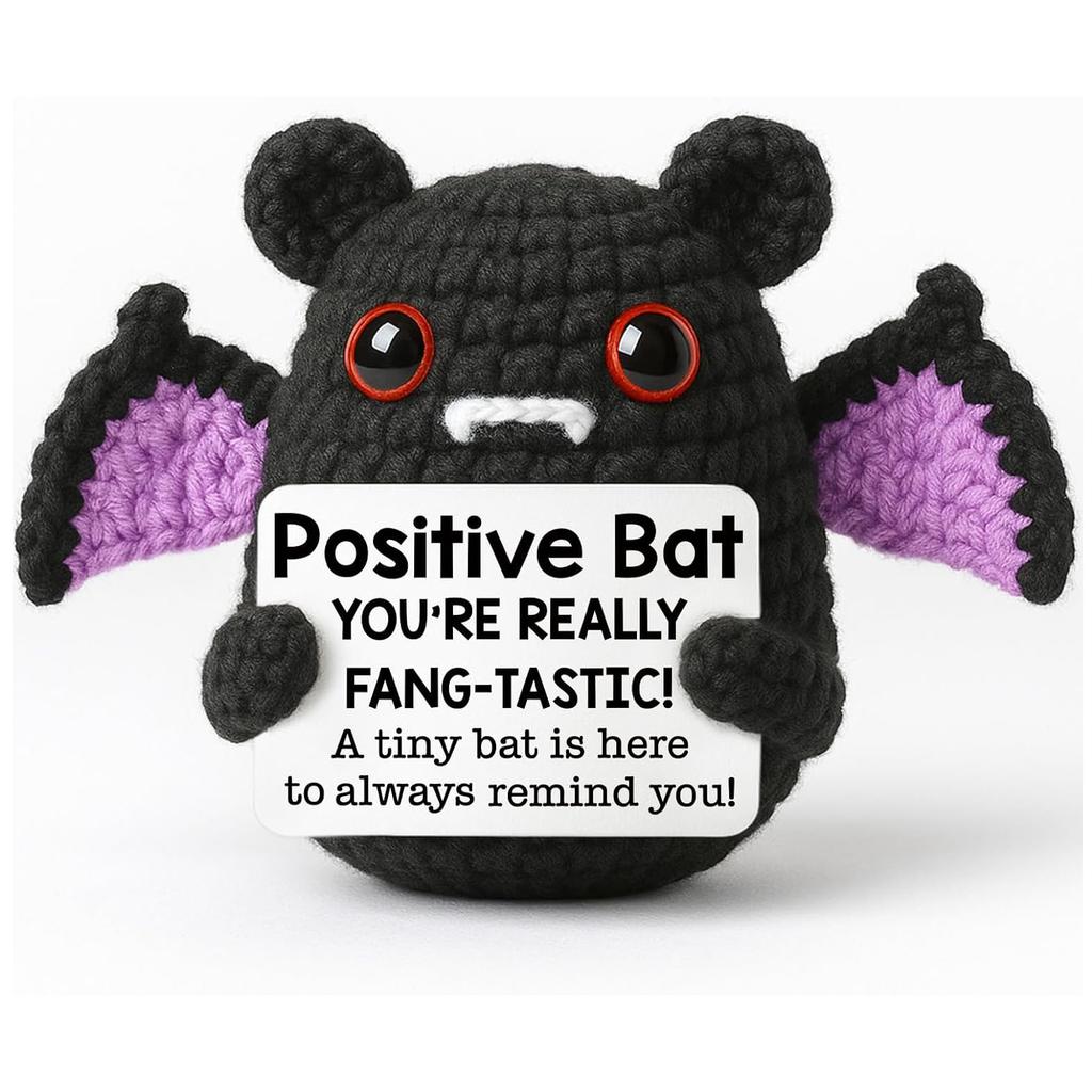 New Funny Emotional Support Positive Crochet Cake Doll Christmas Home Decoration Handmade Knitted Cake Desk Ornament