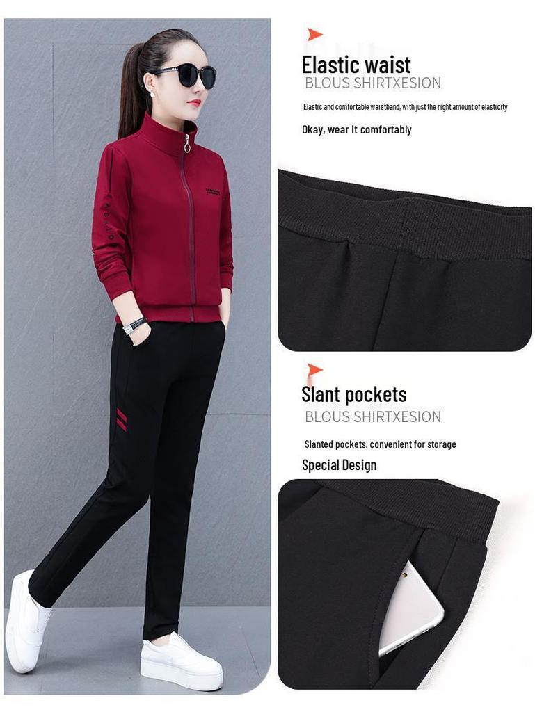 Woodpecker Damen Fleecegefüttertes Sportbekleidungsset - 2025 Neuer Stil für Frühling bis Herbst, Perfekt für Mütter mittleren Alters.