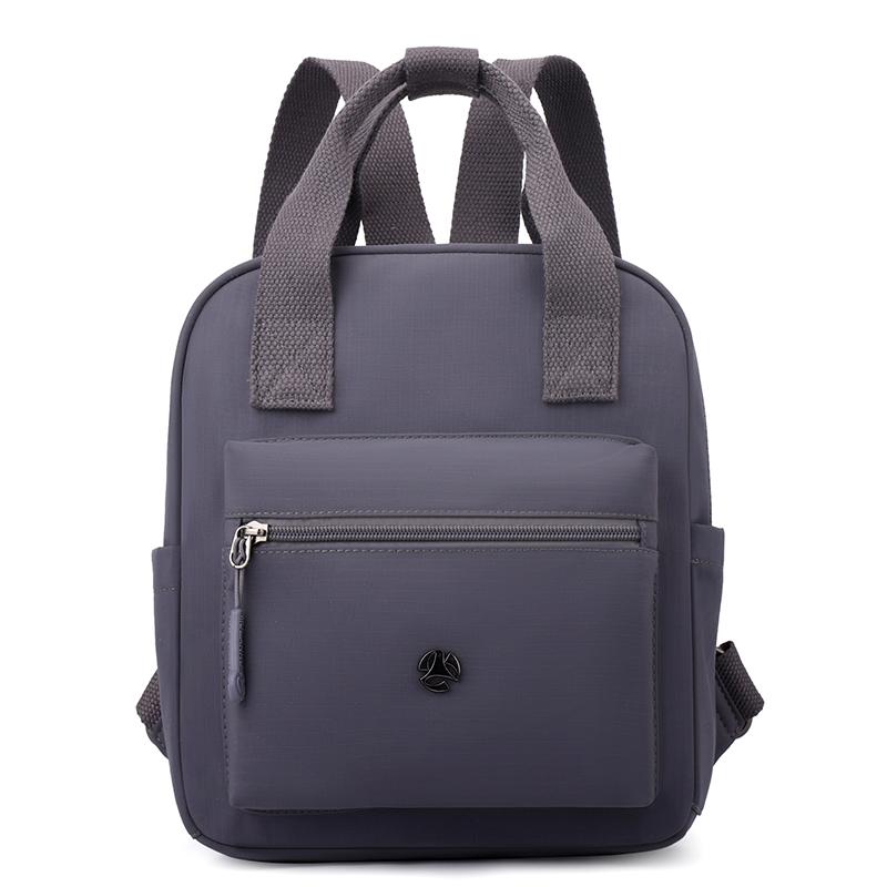 Nylon Backpack Women's Schoolbag Solid Color Small Handbag Travel Lightweight Backpack