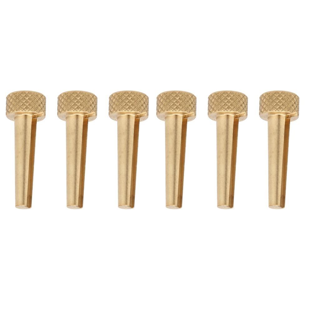 6PCS Copper Material Acoustic Guitar Pins Golden Color Copper Bridge Pins For Acoustic Guitar