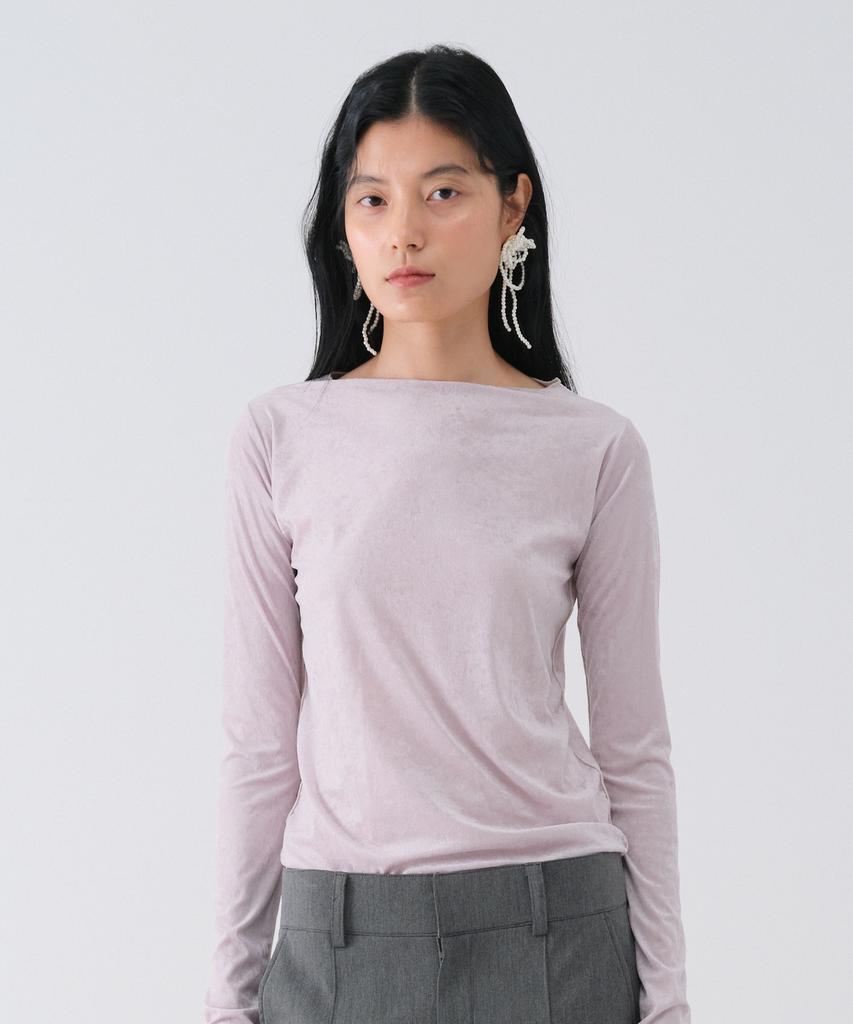 CENTAUR.KR Sheer Velvet Slim Tee_Light Purple