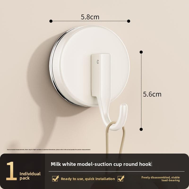 Suction Cup Hook Seamless No-drilling Vacuum Strong Load-bearing Adhesive Hook for Kitchen Backsplash and Bathroom