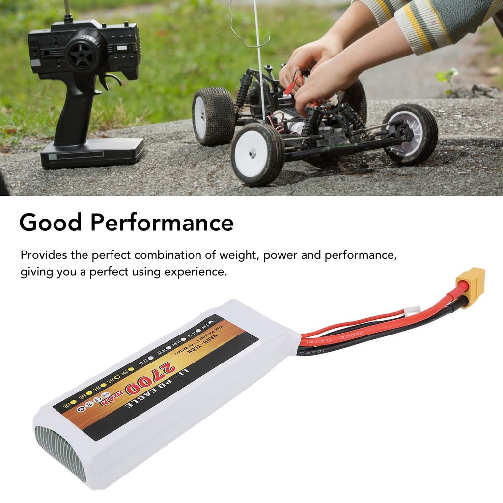 7.4V 2700mAh 2s 25C LiPo Battery Lightweight Long Lasting Use for Wltoys RC Car Helicopter Airplane Drone Boat