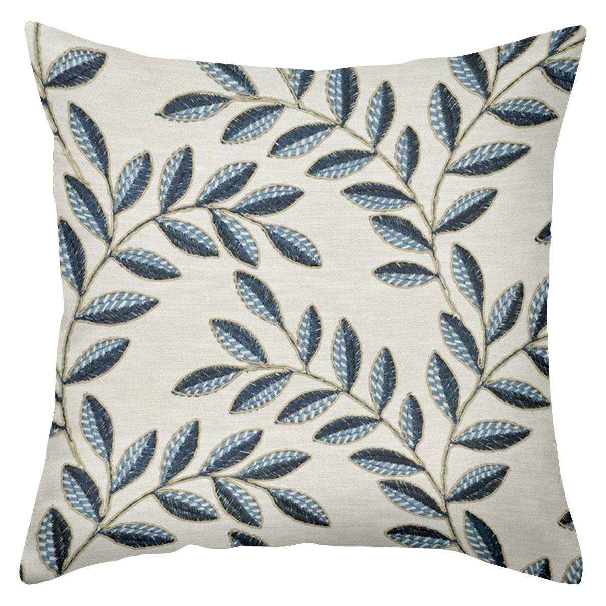 

1 pillowcase 2D flat printing Blue Leaf Patterned 2D Printed Cushion Covers Polyester pillowcase sofa decorative cushion cover 45x45cm