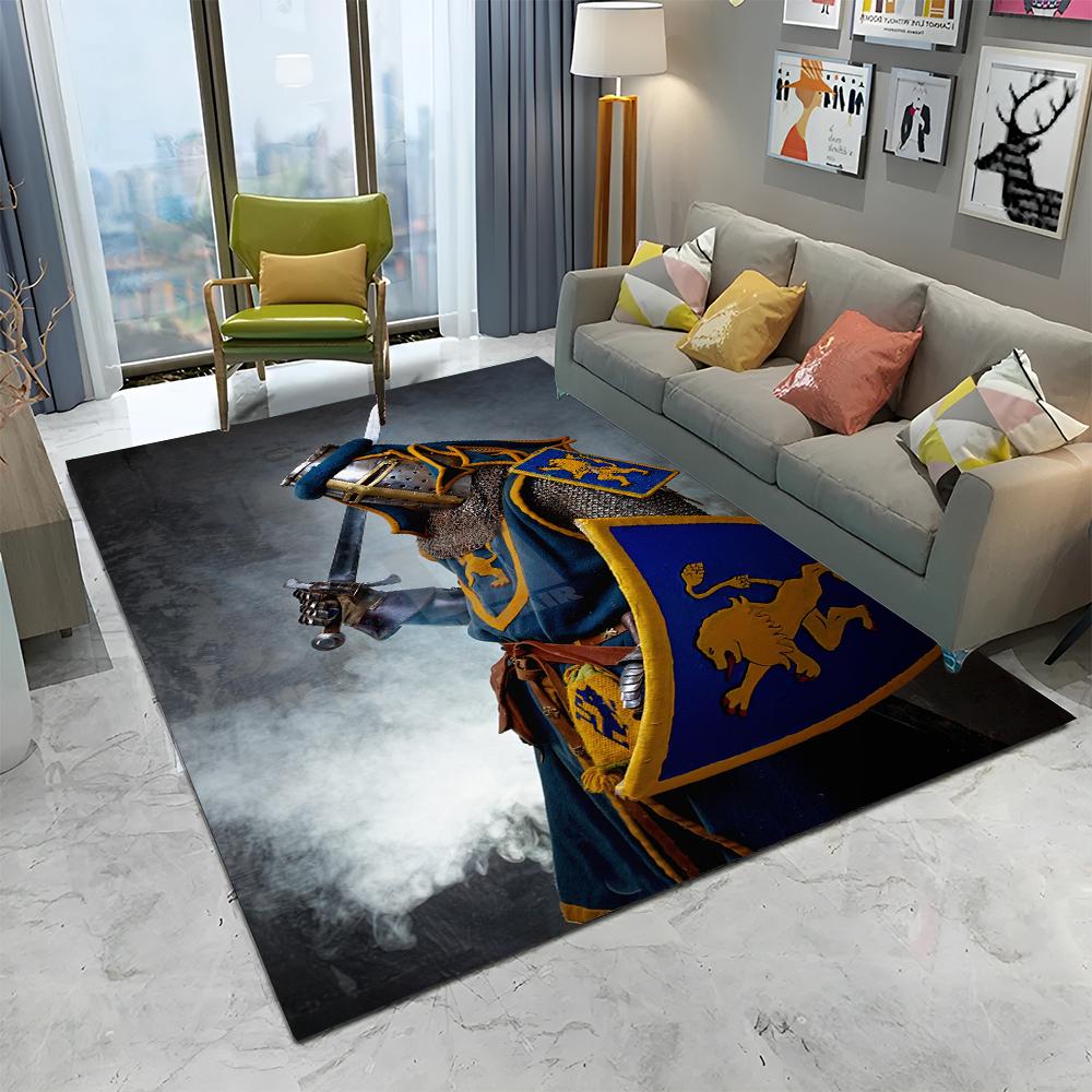 Rycerz Templariusz Krzyżowiec Gry Dywanik do Domu Salonu Sypialni Sofy Wycieraczka Dekoracja, Dywanik Obszarowy Antypoślizgowa Mata Podłogowa