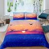 Sunset Duvet Cover,Tropical Ocean Bedding Set 3pcs for Kids Teens,Nature Landscape Comforter Cover Soft Quilt Cover Room Decor