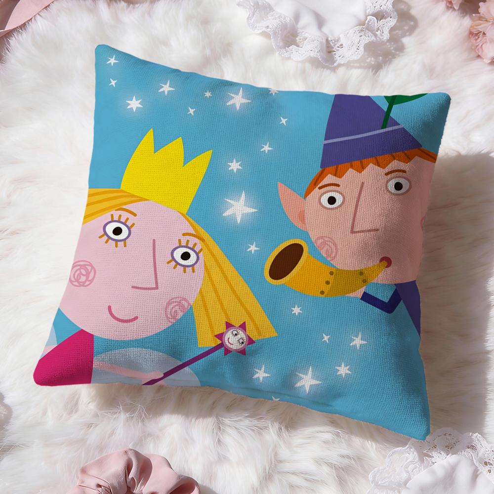 

Ben And Holly Little Kingdom Cushion Cover Premium Comfort Reversible Pillow Cove -Two in One Design for Any Room & Car Interior 45cmx45cm