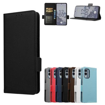 Nokia X30 5G Flip Lanyard Case with Card Slot - Lychee Leather Pattern, Solid Color