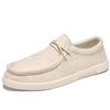 Men's Casual Canvas Shoes Men's Loafers  Breathable Soft Soled Driving Skateboard Shoes Summer Khaki Comfortable Commuting Shoes