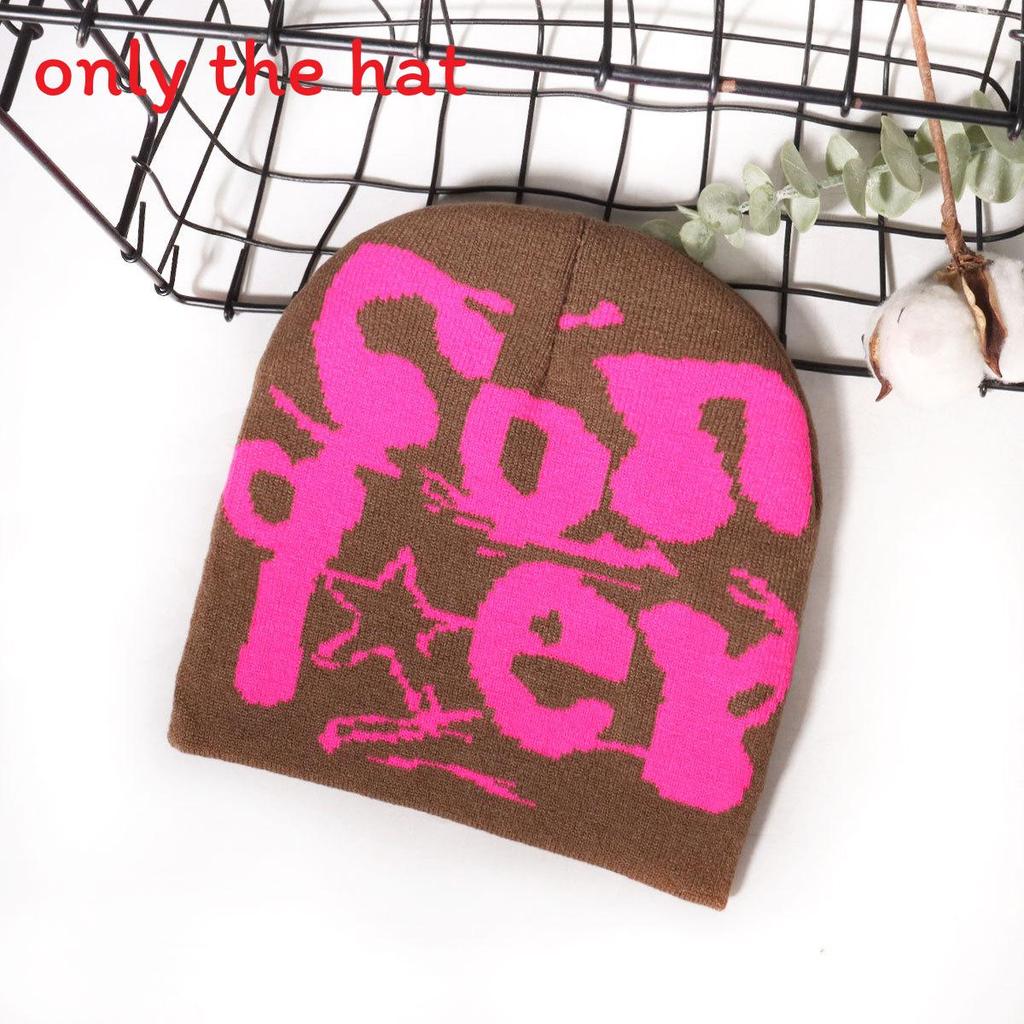 Style Street Alphabet Knit Hat With Thermal Acrylic Material For Fall Seasons