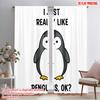 2pcs 2D Flat Printing Curtains Cute Penguin Lover Gift Fabric Without Electricity Seasonal Party & Holiday Decor Perfect for