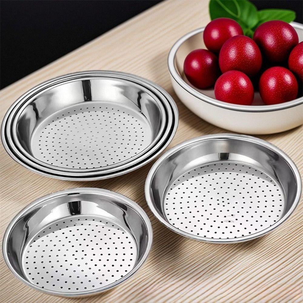 28/30/32/34cm Stainless Steel Steaming Tray Dumplings Fish Steaming Rack New Kitchen Wok