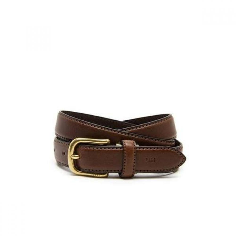 Daks Коричневый кожаный узкий ремень с пряжкой Dbbe0e742 Single option