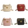 Childrens Fashion Lattice Print Solid Color Crossbody Bag With Pu Material For Toddler Girls Daily Use