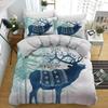 Forest Deer Duvet Cover&Pillowcases,Woodland Animal Print Bedding Set,Cozy Nature Bedroom Decor&Serene Gift for Nature Lovers