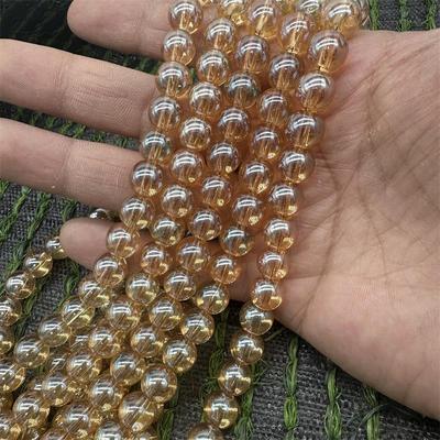 Contas de Vidro Vermelho Âmbar Eletrogalvanizadas de Alta Temperatura para Pulseiras, Colares e Iluminação DIY