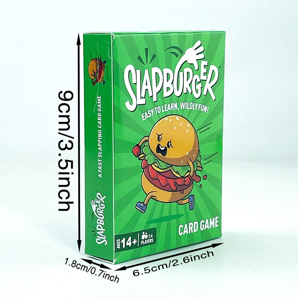SLAPBURGER Full English Mini Burger Fast-Paced Card Game Family Party Board Game Portable for Teens Adults