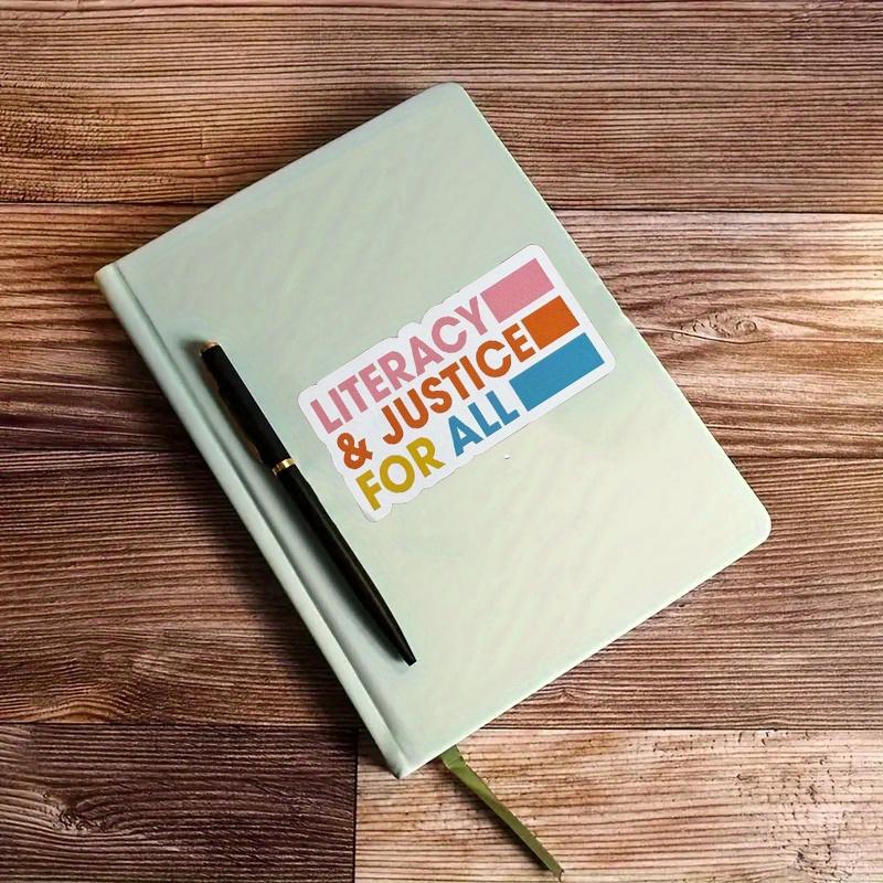 Naklejki na laptopa, Alfabetyzacja i Sprawiedliwość dla Wszystkich, Trwałe na laptopa, samochód, bagaż, deskorolkę i inne. Idealne dla nastolatków, dorosłych, kreatywny dekor i na prezent