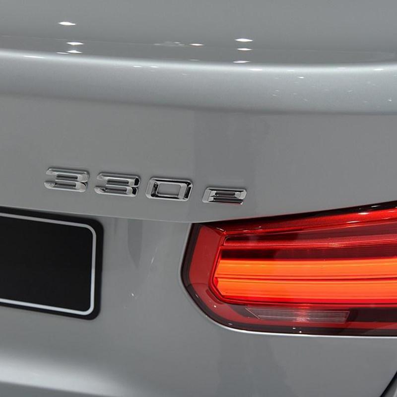 Car Trunk Chrome Letters Badge Emblem Decals Sticker For BMW 3 Series 316e 318e 320e 325e 330e 335e E46 E90 E91 F30 F31 F34 G20 Tn2