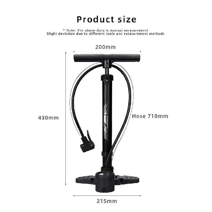 Bicycle Pedal Pump Foldable Base High Pressure Labor-Saving Fast Inflating Beautiful mouth/Law Mouth Universal Cycling Equipment