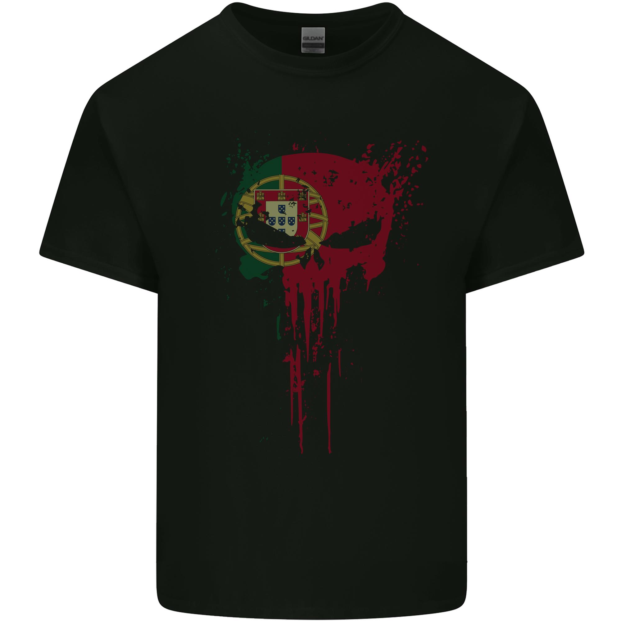 Portugal Skull Gym Training Bodybuilding Unisexs Light Cotton TShirt S