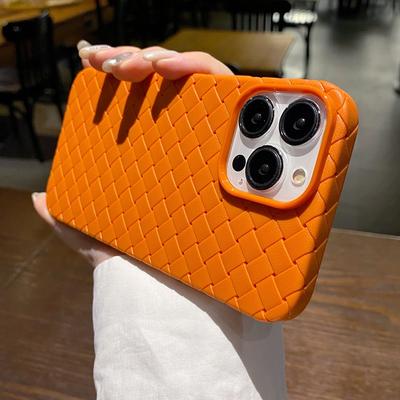 Luxury Woven Pattern Phone Case For iPhone 15 14 13 12 11 Pro Max Plus Soft Silicone Shockproof Bumper Cases Cover