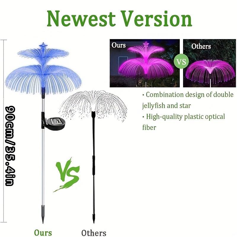 1 Pack 2/5 Layer Solar Fountain Jellyfish Lights Christmas Tree Lights With Stars Colorful Color Changing LED Outdoor Lighting