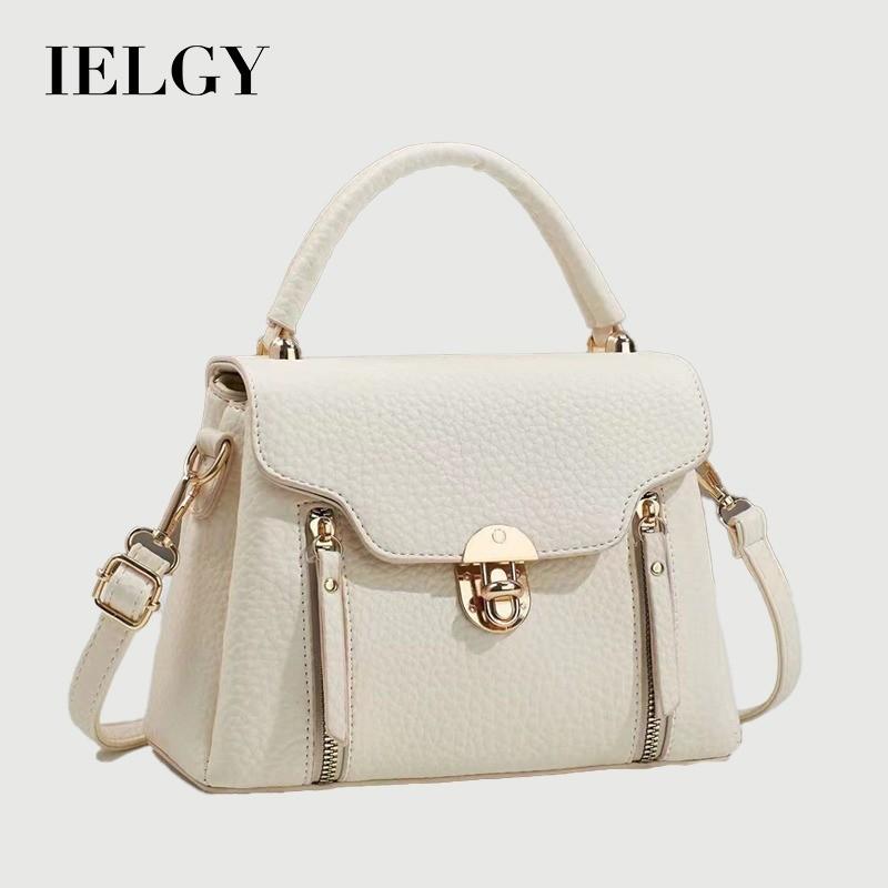 IELGY Ladies Fashion Beige Handbag Flap Shoulder Messenger Bag