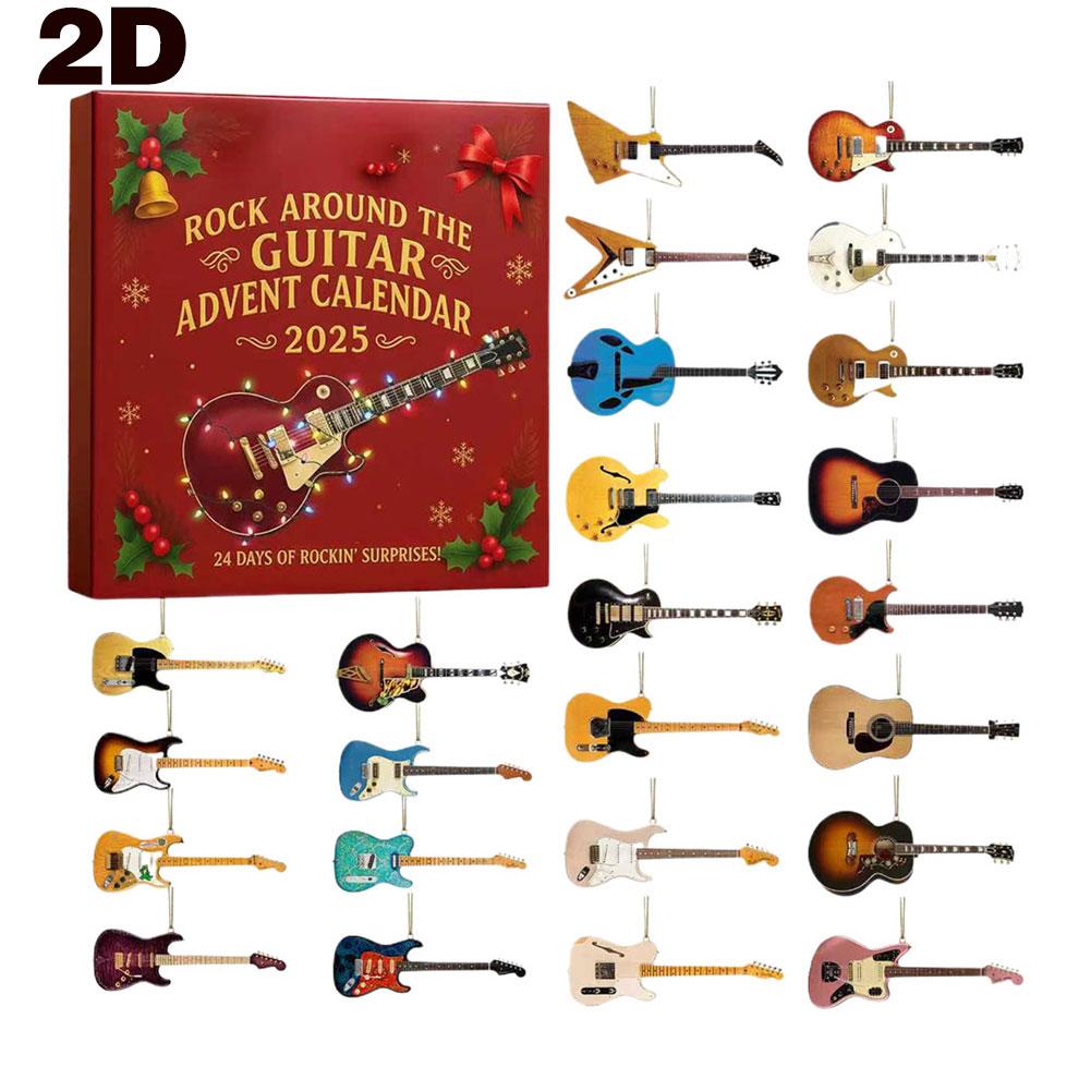 

Versatile Holiday Decoration Acrylic Rock Guitar Advent Calendar Blind Box 24-Day Countdown Surprise Mini Guitar Ornament 1