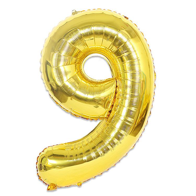 Hot Selling 40 Inch Aluminum Film Balloons Gold Silver Number Balloon for Wedding Party Birthday Decoration