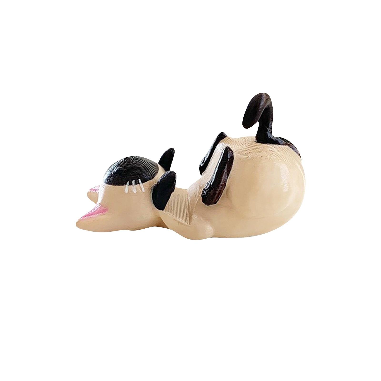 

3D-печатный держатель для телефона с изображением мультяшного животного, милый питомец, украшение для рабочего стола белый